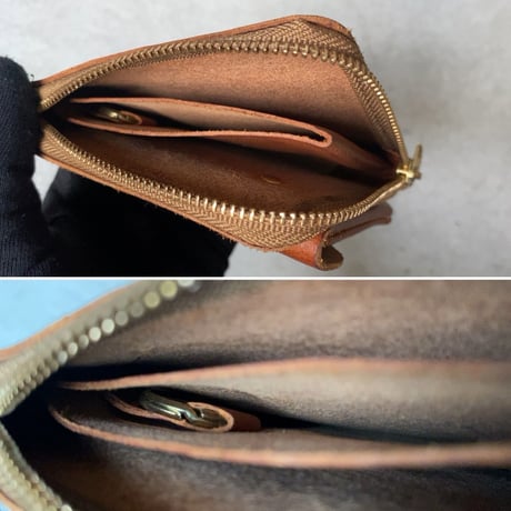 CINQ DESIGN サンクデザイン　小さめの財布 キャメル ブラウン 小銭入れ レザー 革財布 革 牛革 イタリアンレザー コンパクトウォレット 中古美品