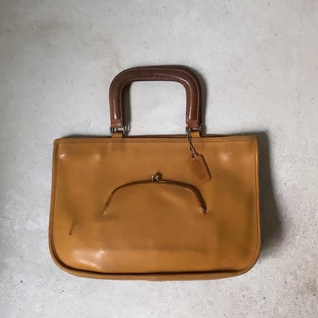 60's VINTAGE COACH   オールドコーチ  BonnieCashin/ボニーカシン  デザインの名作「がま口トート」マスタード(ダークイエロー) 希少品
