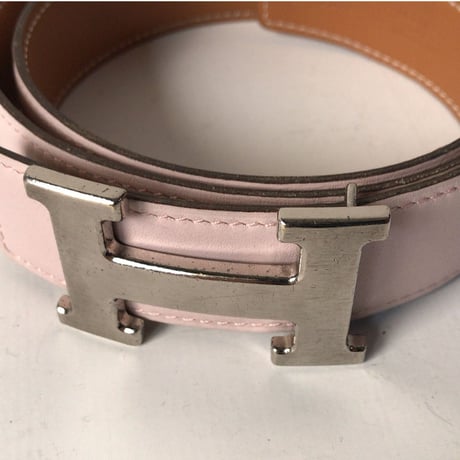 HERMES エルメス コンスタンス Hバックル  Hベルト5382  タデラクト  ピンク/ゴールド  リバーシブル  シルバー金具  L刻印  2008年製   85 /32mm幅  中古美品
