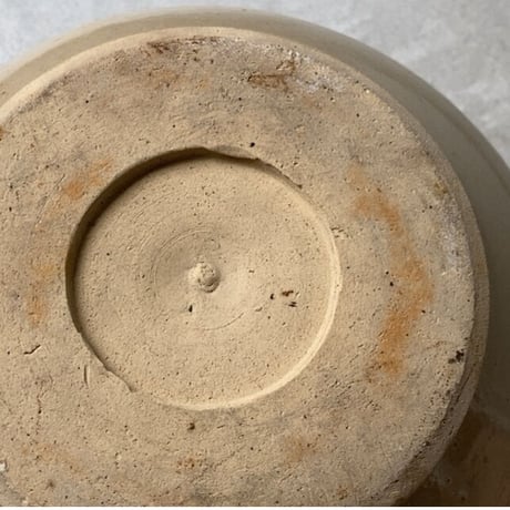 古いこね鉢 30cm 灰釉 歪な大鉢 メダカ鉢 水栽培 ビオトープ 民藝 焼物 ジャンク訳有