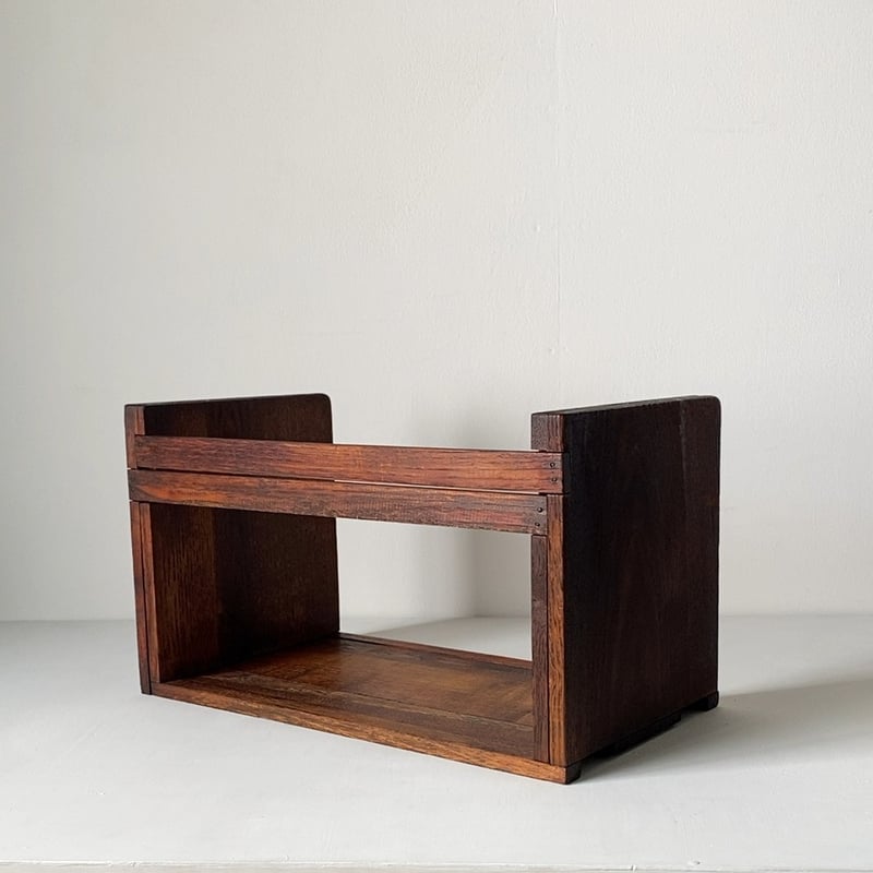 希少　浜本工芸　ヴィンテージ　タイル張り　木製　ブックスタンド ヴィンテージブックスタンド 木製伸縮本立て 3号証紙 静岡市考案