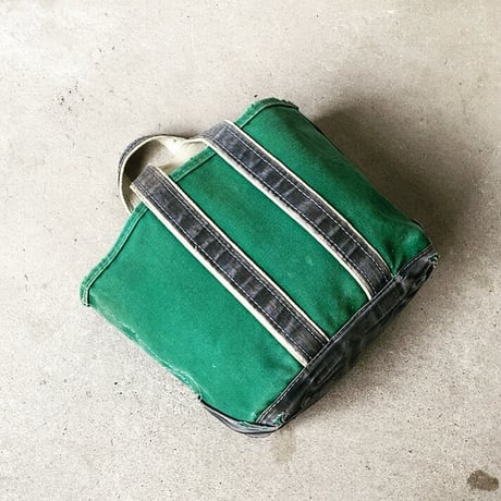 LLBean エルエルビーン 80s デラックストート Mサイズ グリーン×ネイビー ヴィンテージ ボート&トート ビーントート boat&tote made in usa