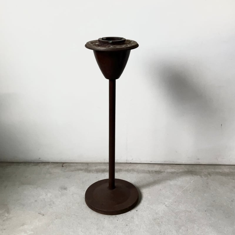 ヴィンテージ スタンドアッシュトレイ スチール製 灰皿 焦げ茶 タバコ