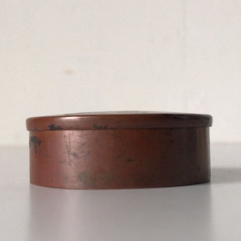 明治大正時代の壺、骨董品 明治〜大正時代の銅の墨壺 古い書道具 古い日用品 日本の古道具、骨董