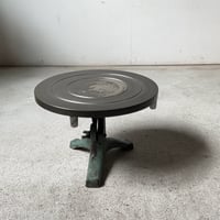 古い鉄製 ケーキ台 洋菓子店 什器 備品 パティシエ プロツール 業務用 回転台 ブルーグリーン グッドエイジング ジャパンヴィンテージ