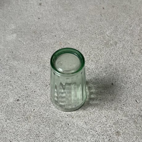 昭和期アンカーグラス グリーン 小サイズ 高さ約9cm SGF刻印~○A刻印 瓶ビール用グラス シンプルデザイン 気泡ガラス ヴィンテージグラス