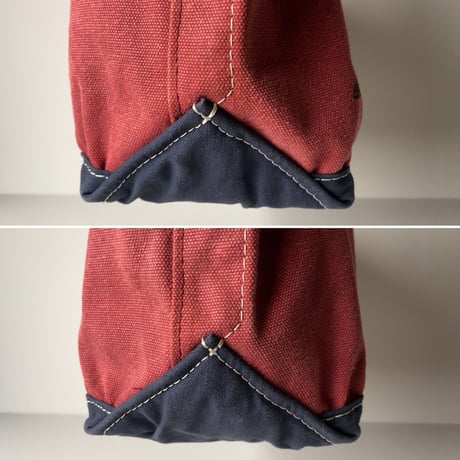 LLBean (オールド エルエルビーン) 90sミディアム トートバッグ  コヨーテ柄 キャンバス  ボルドー/ネイビー  ヴィンテージ トートバッグ 鞄  アニマル柄シリーズ 希少品