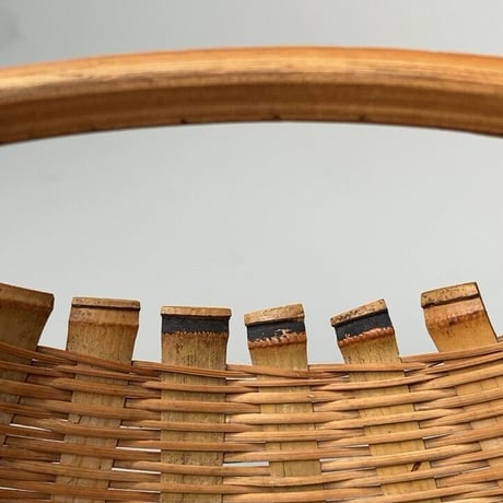 片口ざる 横幅41cm  箕ざる 片口かご 箕かご 竹工芸 工芸品  伝統工芸  野菜カゴ 米研ぎザル  天然素材 竹ざる 美品
