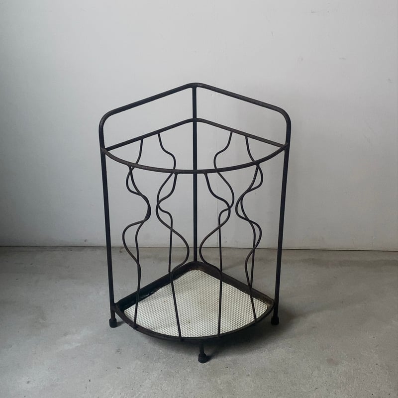 古いスチール製の傘立て 昭和初期 ヴィンテージアンブレラスタンド