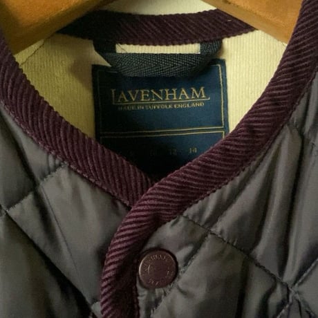 LAVENHAM ラベンハム キルティング ベスト ジレ コクーンソーンハム  2021年製 ダークパープル レディース S 中古美品