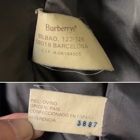 BURBERRYS バーバリーズ  80s～90s ヴィンテージレザージャケット 旧タグ ボアブルゾン 黒 革ジャン ブルゾン  ジャンパー 本革 オールレザー ブラック 古着 中古良品