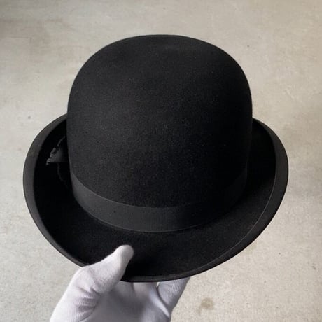 GLYN&Co.  LONDON  イギリス製 ヴィンテージ ボーラーハット ダービーハット ブラック size実寸57cm 山高帽