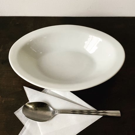 純喫茶のカレー皿 (5枚セット) 昭和期 楕円深型 業務用カレー皿 used