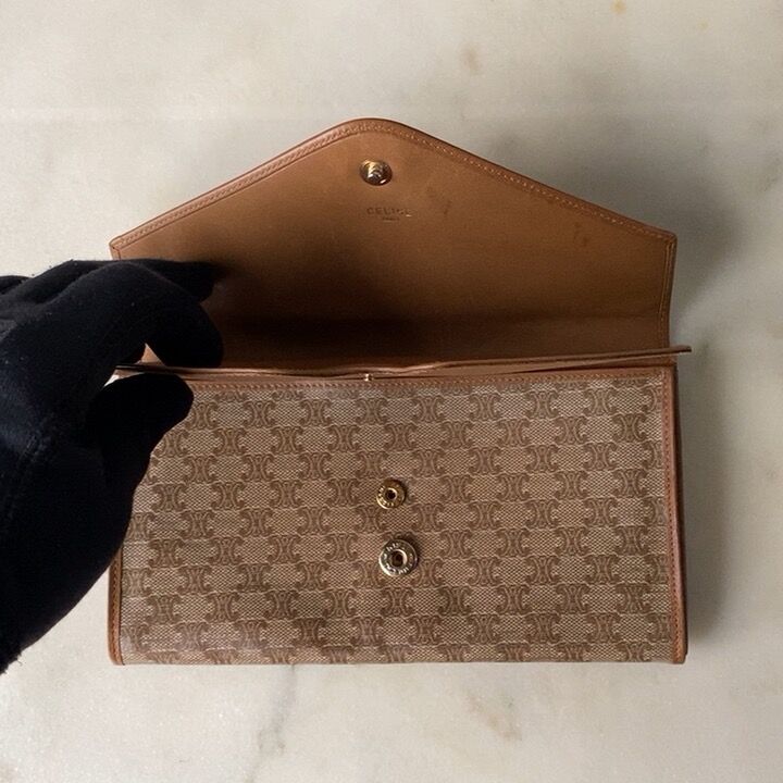 CELINE オールドセリーヌ マカダム Wレターフラップ ロング CELINE オールドセリーヌ マカダム Wレターフラップ ロング