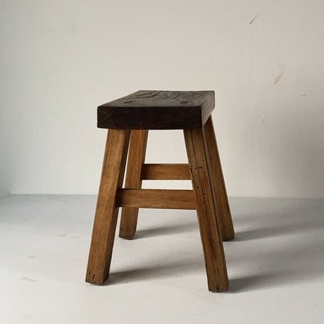 80〜90s 大阪民藝館販売品 木工腰掛け 作業椅子 踏台 ステップ  ヴィンテージクラフトチェア 木の椅子 木の台