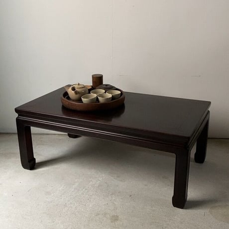 唐木紫檀材の小さな座卓  幅約79cm 直線のシンプルデザイン  アンティークローテーブル  古家具  極小古材御膳  良品