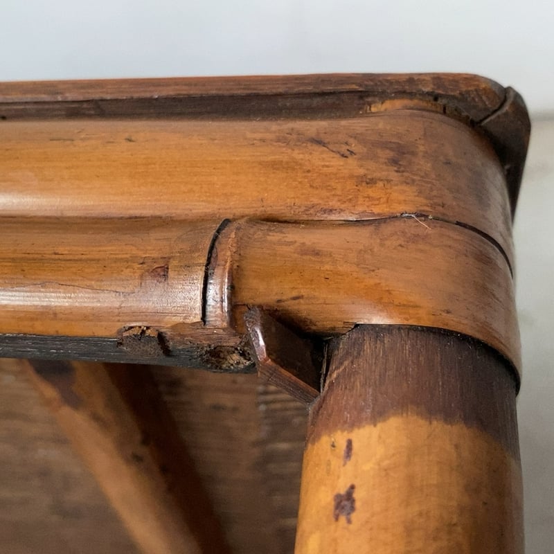 古い竹素材の小さな椅子 アンティークチャイルドハイバックチェア