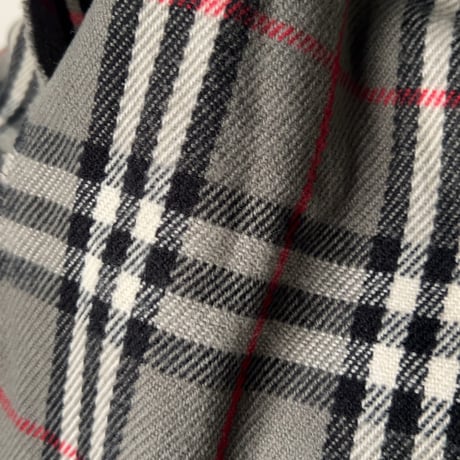 BURBERRYS バーバリーズ  LAMBSWOOL 100% ラムウール マフラー グレーノバチェック　70s～80s イギリスヴィンテージ made in england 中古品