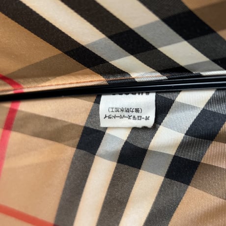 BURBERRYS バーバリーズ  木製紳士傘 ノバチェック ベージュ オールドバーバリー ヴィンテージバーバリー  スチールプレート 中古良品