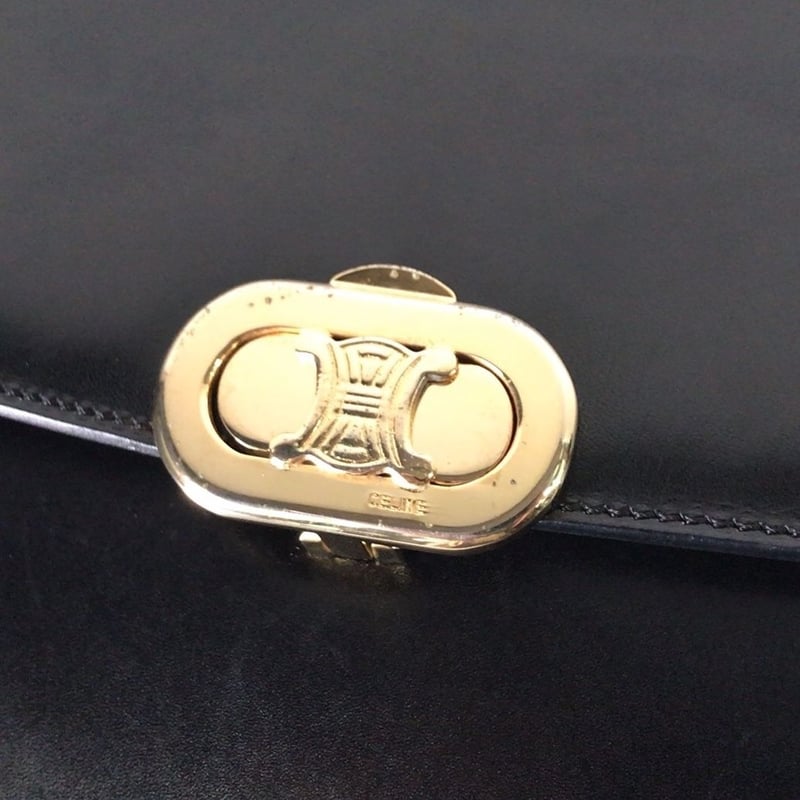 良品✨セリーヌ ショルダーバッグ マカダム ゴールド ベルト レザー ヌメ革 良品✨セリーヌ ショルダーバッグ マカダム ゴールド ベルト