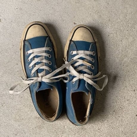 CONVERSE ALL STAR  コンバースオールスター 80’S USA製  銀箱  US3 1/2 (22.5cm)  希少(当て布/サイドステッチ/囲みロゴ) ライトブルー