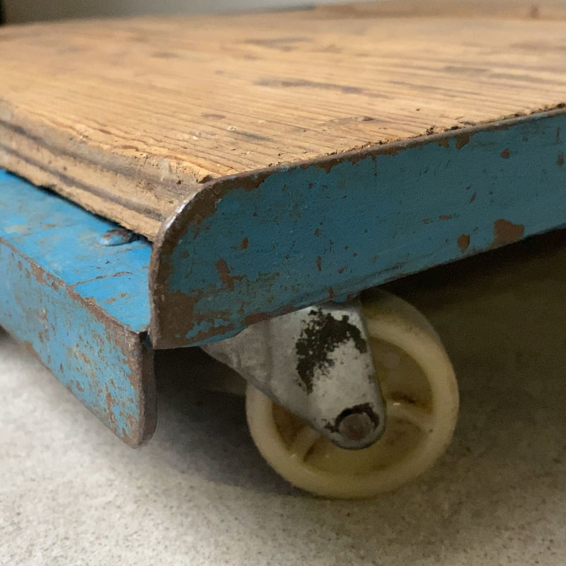 ヴィンテージ トロリー 紐台車 キャスターカート 古い台車 スチール