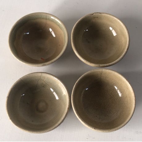 古い豆皿　7客まとめて　骨董 雑器 民藝・手塩皿 醤油皿 油皿 ピクルス皿 タレ皿 万能小皿 小鉢 古瀬戸 約7cm