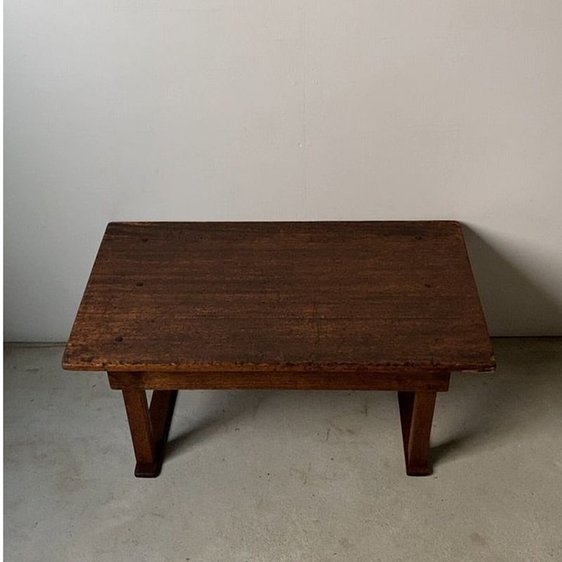 昭和期 小さい机 ラワン木製無垢 ヴィンテージローテーブル 文机 座卓