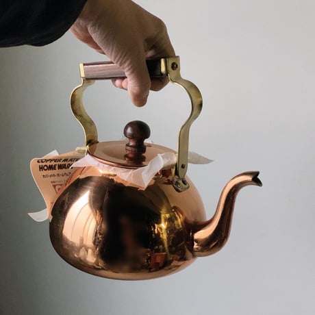 COPPER100 新光金属 コッパーケトル 1.8L ウッドハンドル ウッド摘み 銅やかん ほぼデッドストック 未使用品