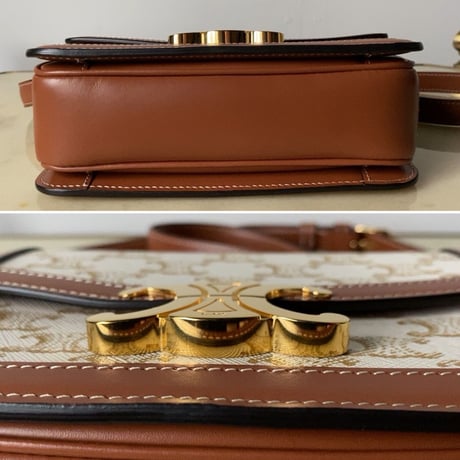 CELINE セリーヌ  ティーントリオンフ  188882BZ4.01.BC  コーティングキャンバス/カーフレザー 2022年製. 中古極美品(新品同様)