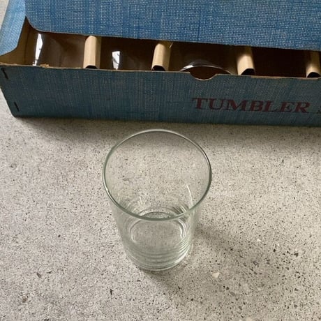 GLASS WARE TUMBLER SET  ヴィンテージ 瓶ビールグラス 5個セット ごく普通のシンプルな古いミニグラス 未使用品 デッドストック