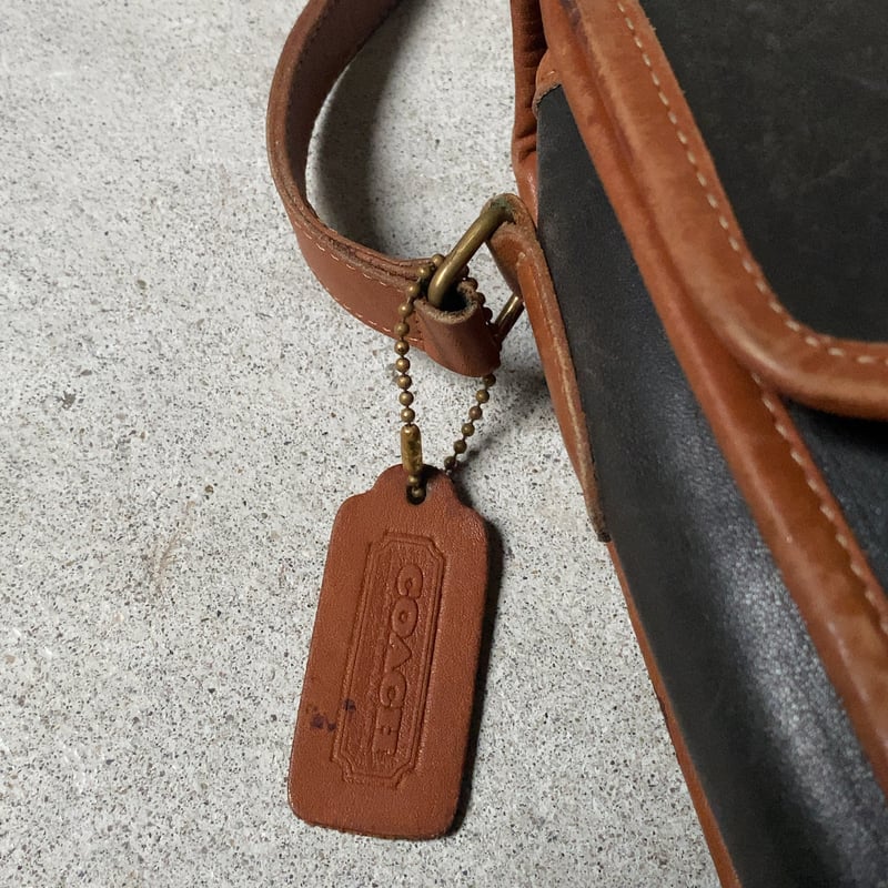 COACH 80s オールドコーチ バイカラーレザーショルダーバッグ フラップ  