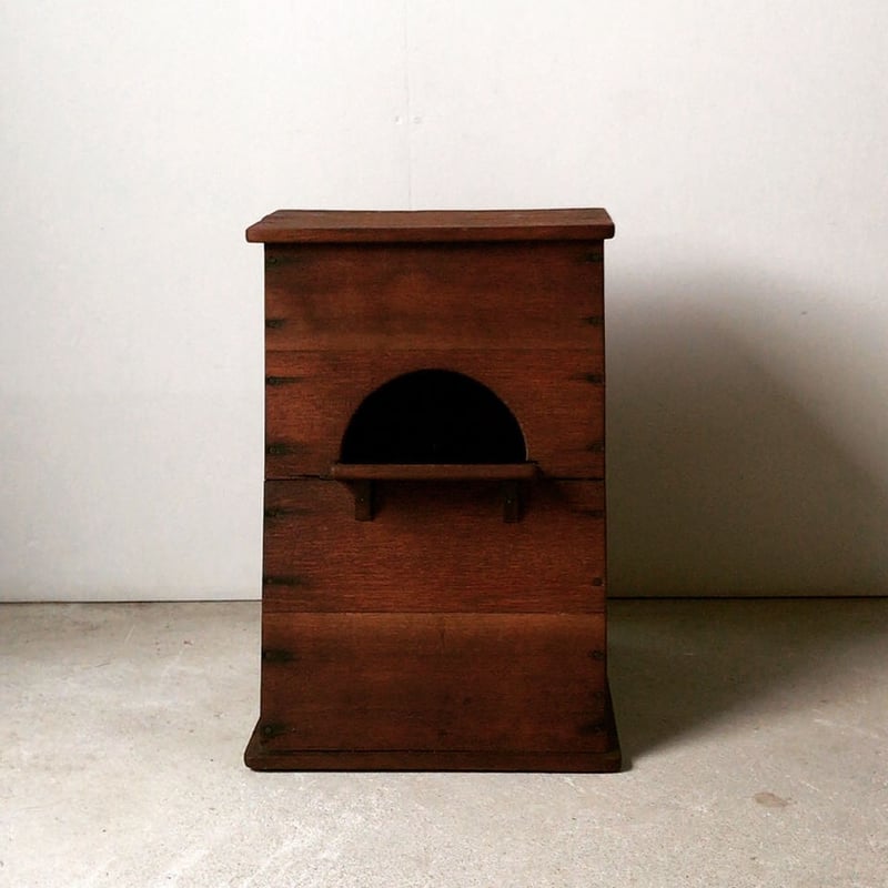 ラワン無垢材 引出し付踏み台 アンティークステップ 兼 ダストボックス