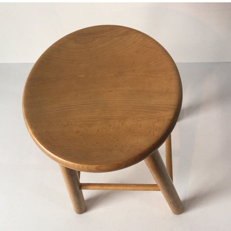 Demain  ドマン   木製スツール ナチュラルカラー  丸椅子  丸脚  無垢材 中古美品  made in italy