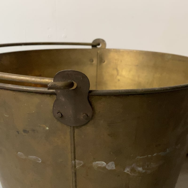 ヴィンテージ 真鍮バケツ ブラス製 昭和期 古手のバケツ お色目