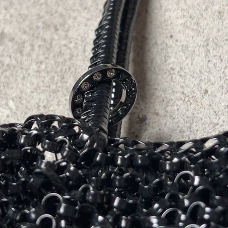 ANTEPRIMA アンテプリマ「クロミ」のワイヤーバッグ  スクエア ラージ  エナメルブラック 保存袋 インボイスあり  中古極美品(未使用品レベル)