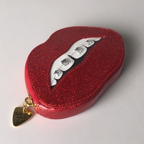 tatty devine タティ ディバインとワイルド&ウルフのコラボ作品、コインパース   唇コインケース  くちびる  クチビル  歯科矯正 モチーフ カードケース  中古美品