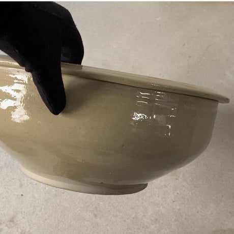古い甕 約37cm 特大こね鉢 昭和初期 民藝甕 瓶 メダカ鉢 金魚鉢 睡蓮鉢 水栽培 ガーデニング  ビオトープ  完品 極美品