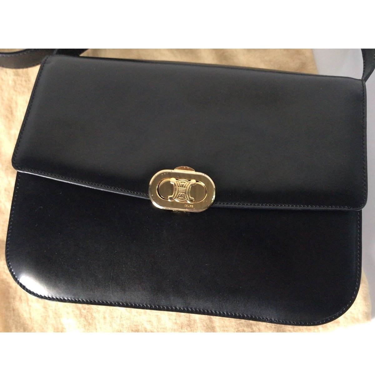 CELINE セリーヌ ゴールド マカダム金具 カーフレザー CELINE セリーヌ ゴールド マカダム金具 カーフレザー