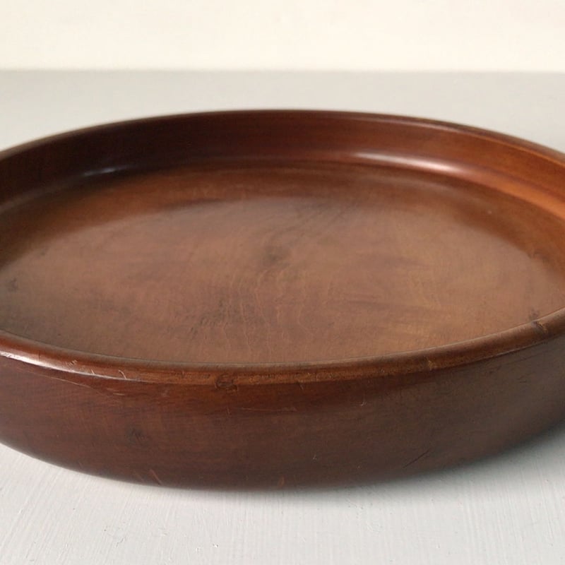 木製 くり抜き盆 小さめサイズ26.2cm 木工 工芸品 木製無垢材 民