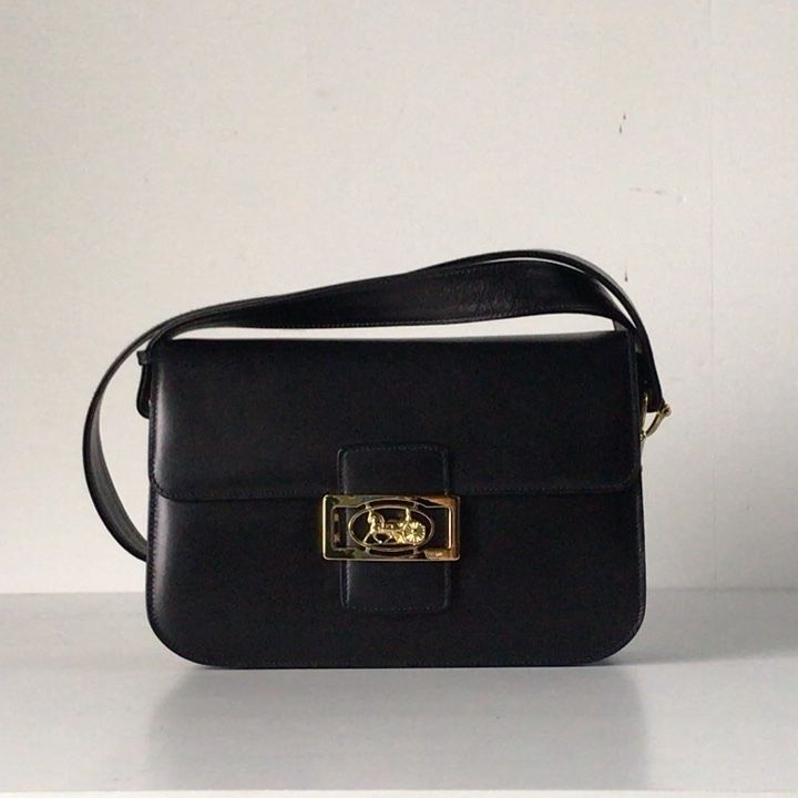 【CELINE】セリーヌ ショルダーバッグ レザー ブラウン×ゴールド金具/ar1106