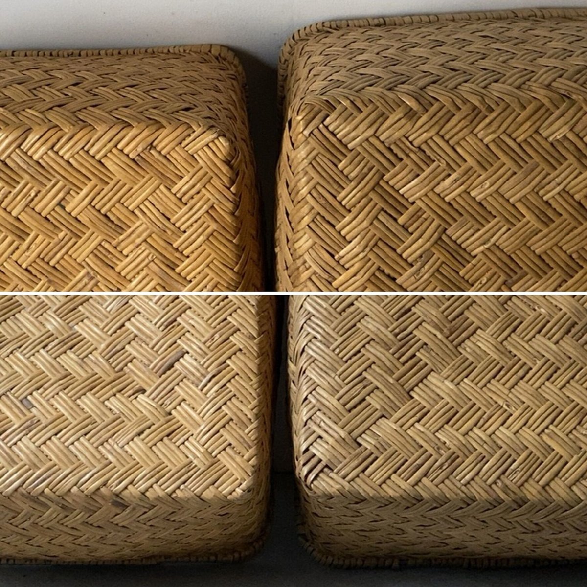 レトロ　竹行李　大中小　まとめ売り① 古い竹編みの行李 61cm 竹行李 柳行李 スズ竹 網代編み
