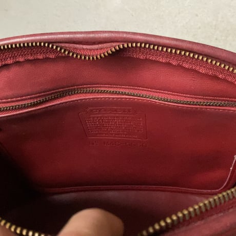 COACH 80s オールドコーチ レザーハンドバッグ 半円型 ファスナー開閉 ミニトート M4C-9958 アメリカ製  ヴィンテージコーチ中古良品