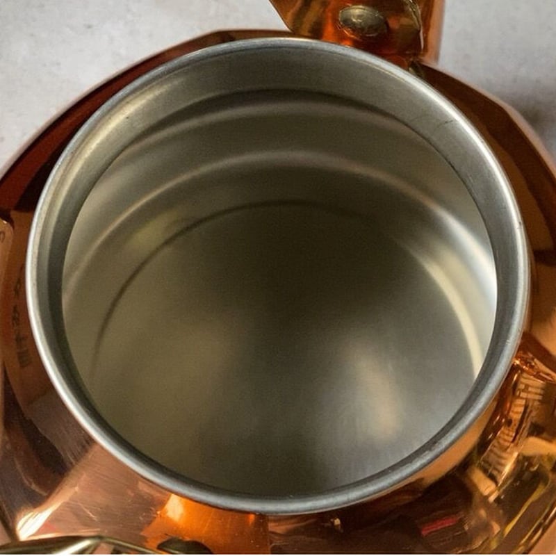 morico モリコ 森井金属製 籐巻き持ち手の銅ケトル 2L 木の摘み グッド
