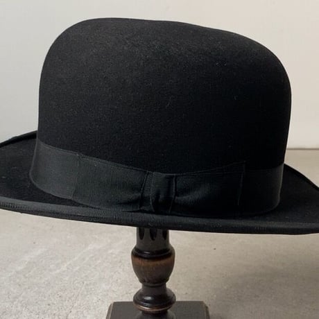THE Hawk Hats  best under the sun  ヴィンテージ ボーラーハット size 6 3/4 実寸54cm ブラック ダービーハット 古い山高帽  ザ ホークハッツ