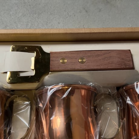 COPPER 100 HOME WARE  純銅マグ 6個＋栓抜き1本  デッドストック 未使用品 当時物  アイスコーヒー マグ  ヴィンテージ食器 新光金属株式会社 made in 燕市