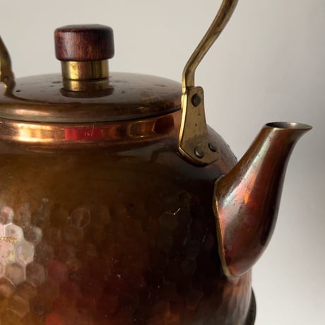 COPPER100 HOMEWARE 新光金属 コッパー100 ホームウェア 純銅ケトル 銅製やかん  木製ハンドル 木製摘み 槌目素地 USED