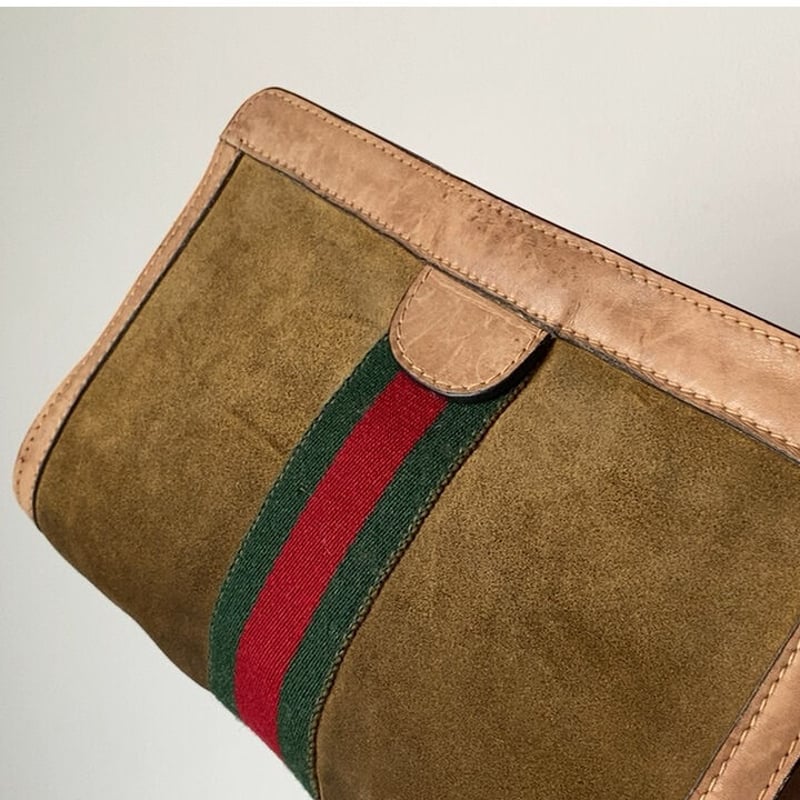 GUCCI オールドグッチ ポーチ シェリーライン スエード GUCCI オールドグッチ ポーチ シェリーライン スエード