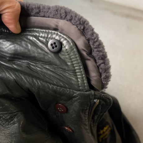 BURBERRYS バーバリーズ  80s～90s ヴィンテージレザージャケット 旧タグ ボアブルゾン 黒 革ジャン ブルゾン  ジャンパー 本革 オールレザー ブラック 古着 中古良品