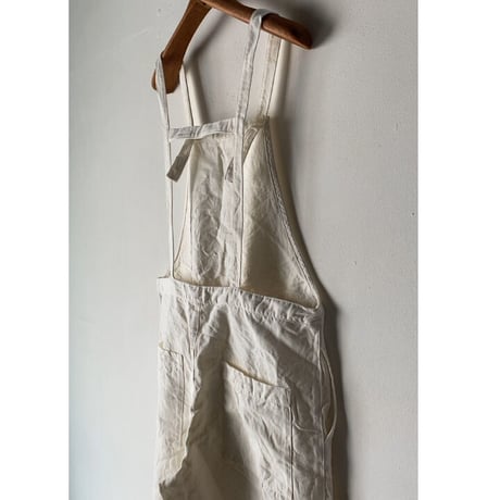 Gauze ガーゼ  コットンリネンサロペットパンツ ホワイト オーバーオール 農夫パンツ 中古美品